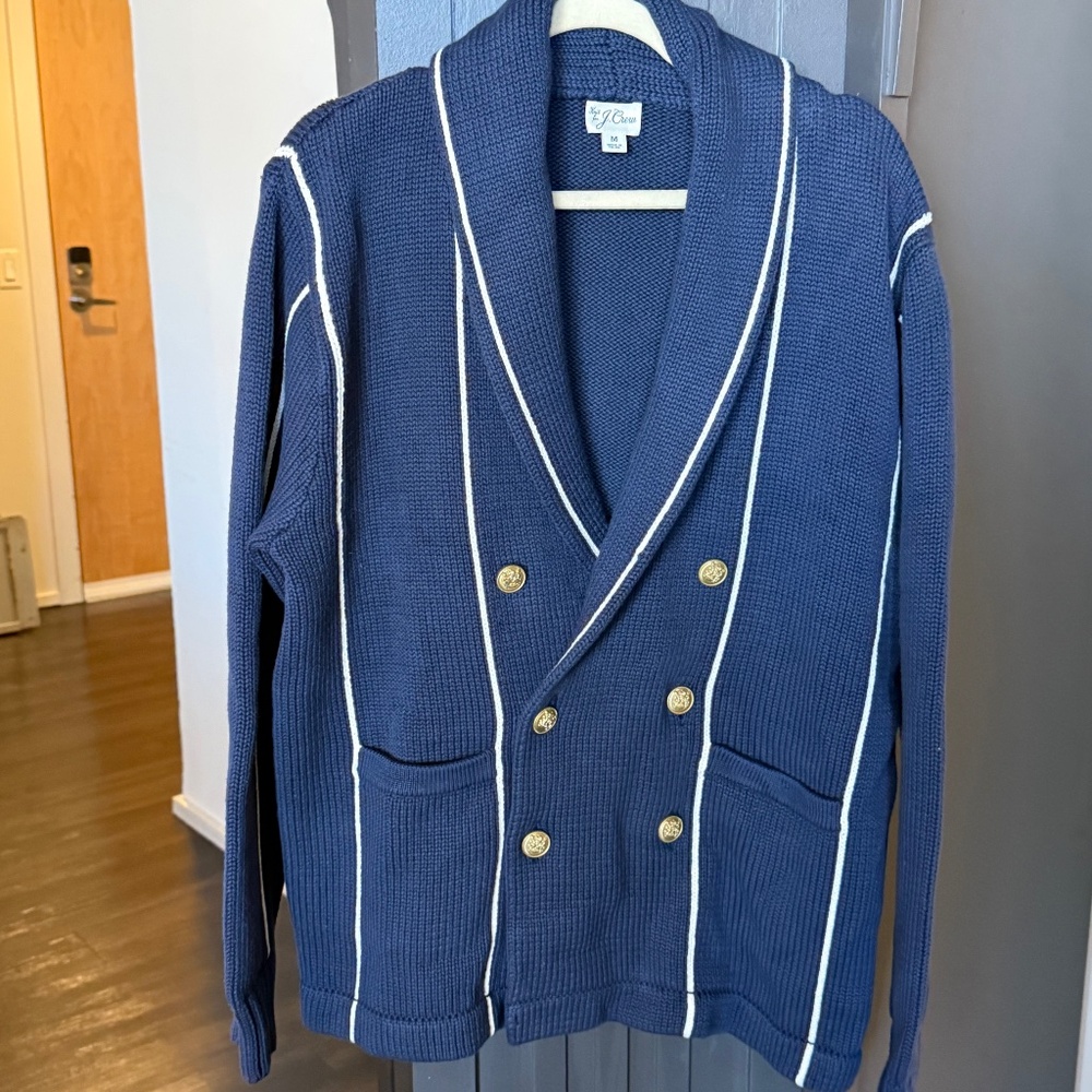 J.Crew Double-Breasted Shawl-Collar Cotton Cardigan–Never Been Worn! - Picture 2 of 5